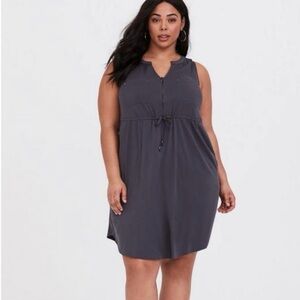 Torrid grey zip front sleeveless dress